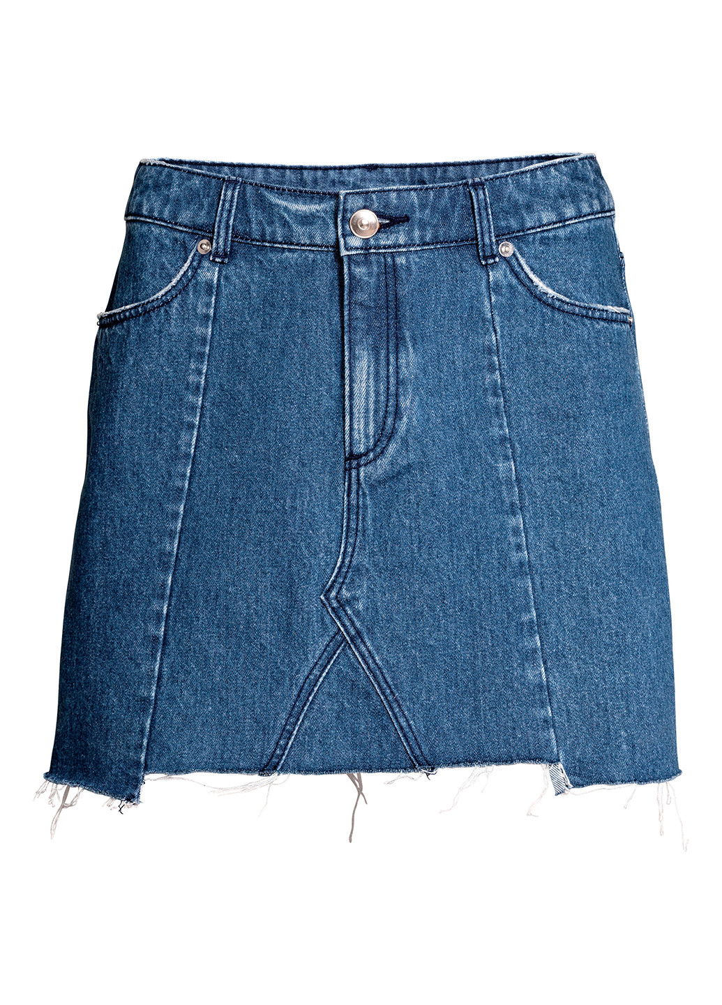 Синяя джинсовая однотонная юбка H&M мини
