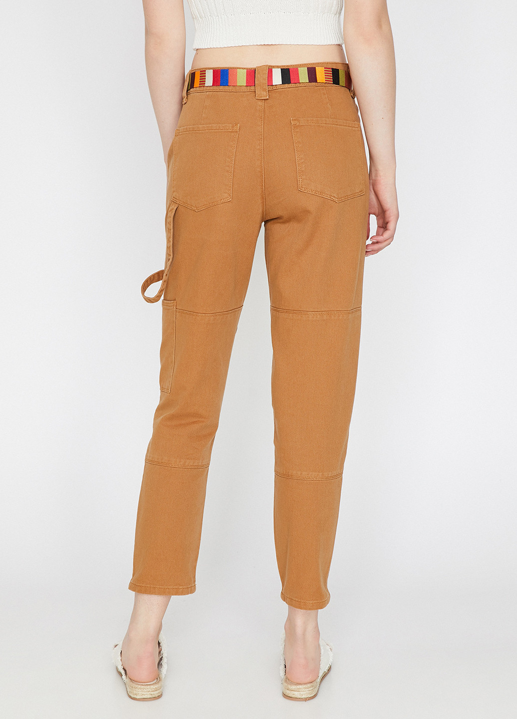 Штани KOTON карго однотонні світло-коричневі джинсові бавовна