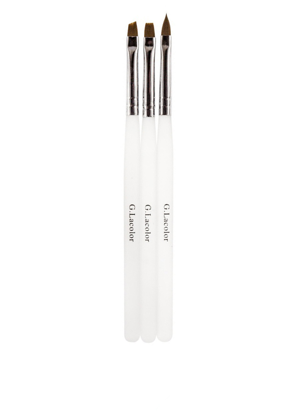 Набор кистей для наращивания гелем с прозрачной ручкой (3 шт.) G.La Color (240563255)