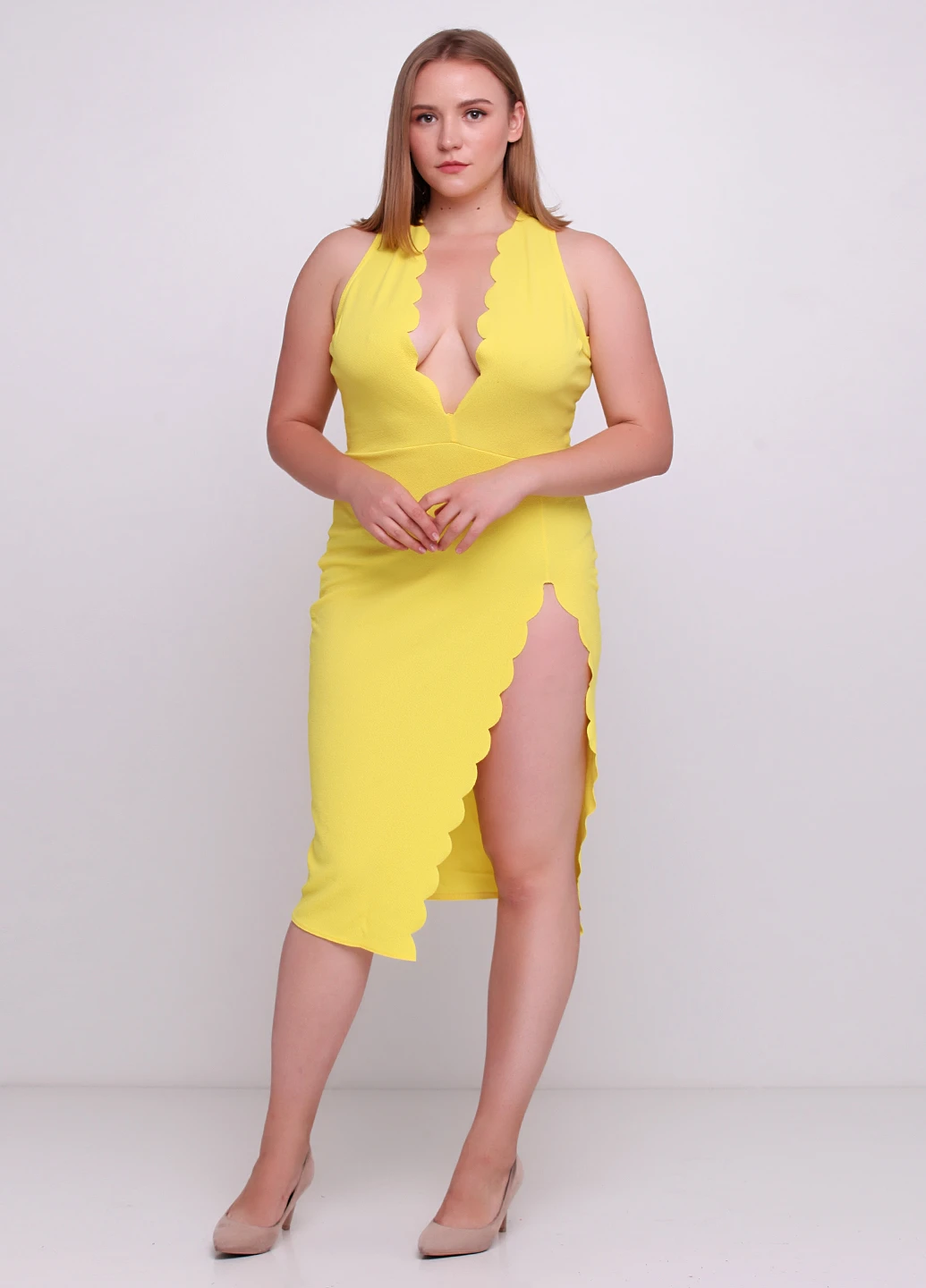 Жовтий коктейльна сукня Boohoo однотонна