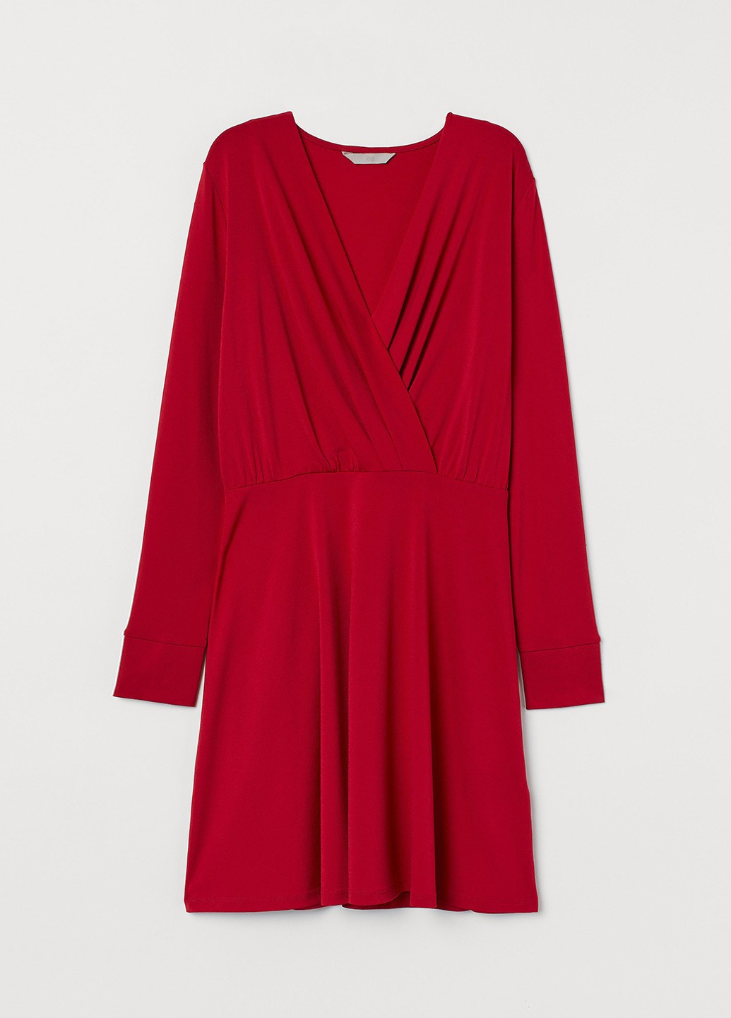 Красное кэжуал платье с юбкой-солнце H&M однотонное