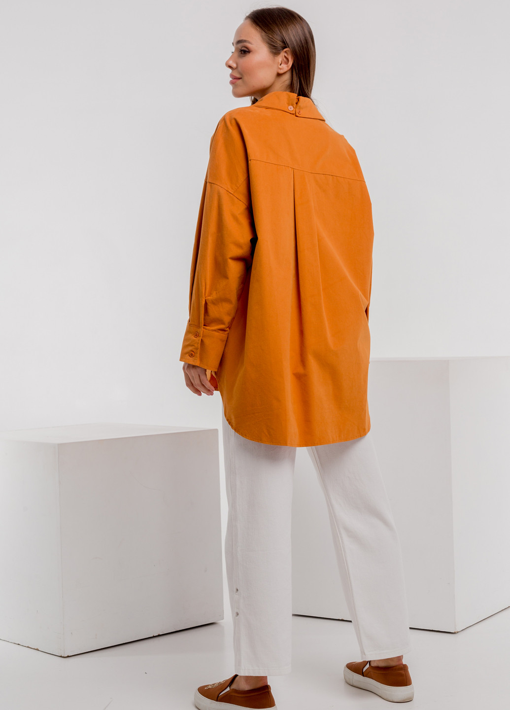 Оранжевая кэжуал рубашка однотонная Icon