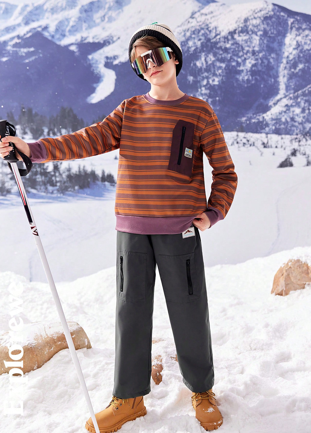 SHEIN свитшот полоска комбинированный кэжуал полиэстер