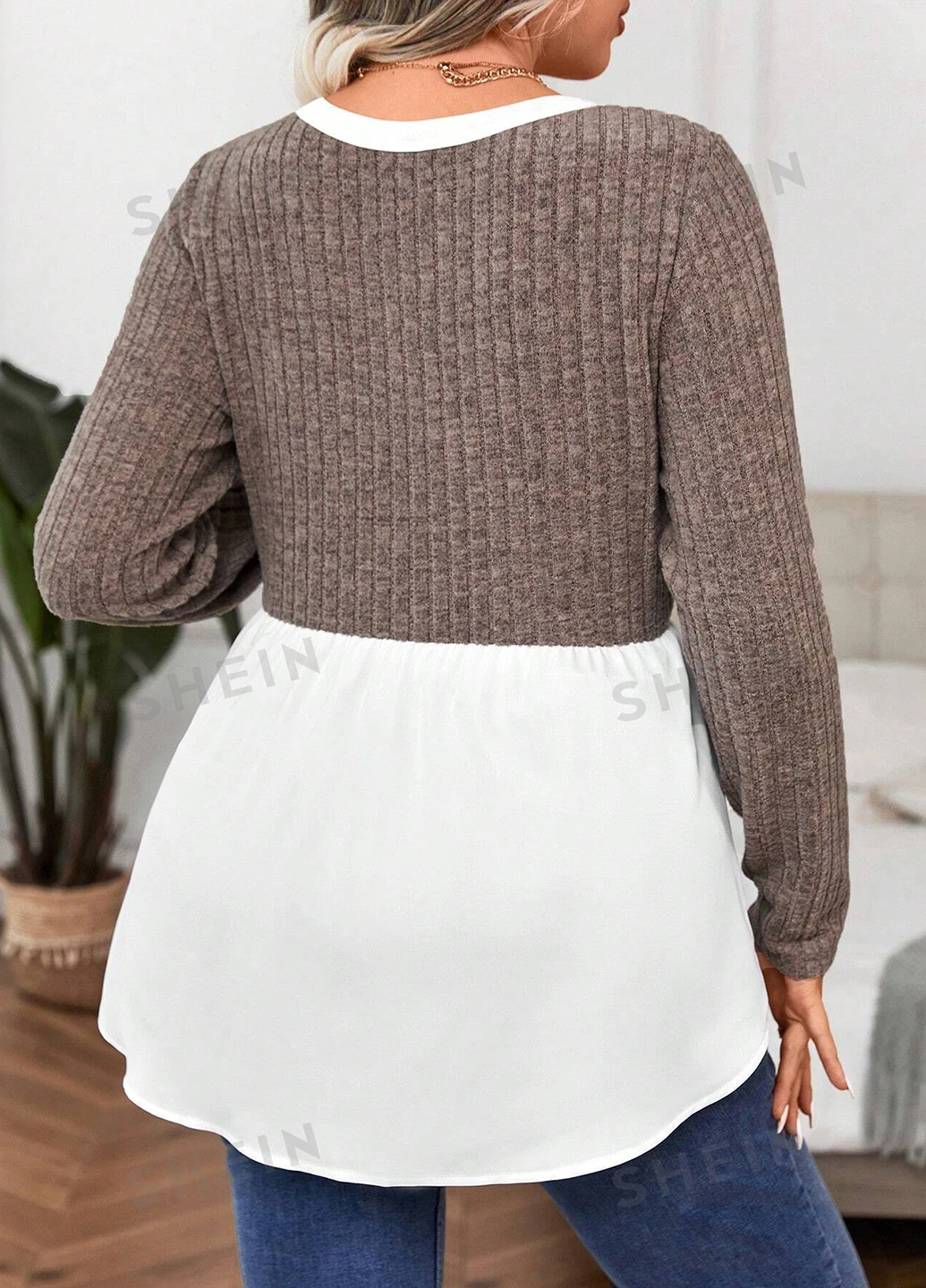 Комбинированная блуза SHEIN