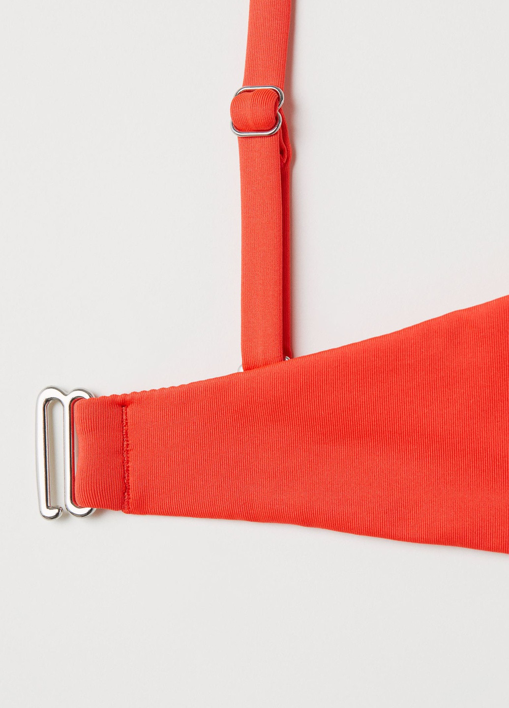 Купальный лиф H&M однотонный красный пляжный полиэстер
