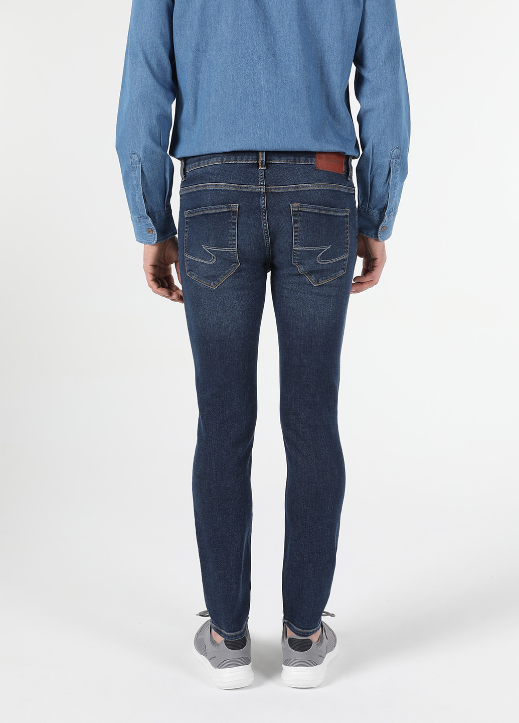 Синие демисезонные скинни, укороченные джинсы Colin's