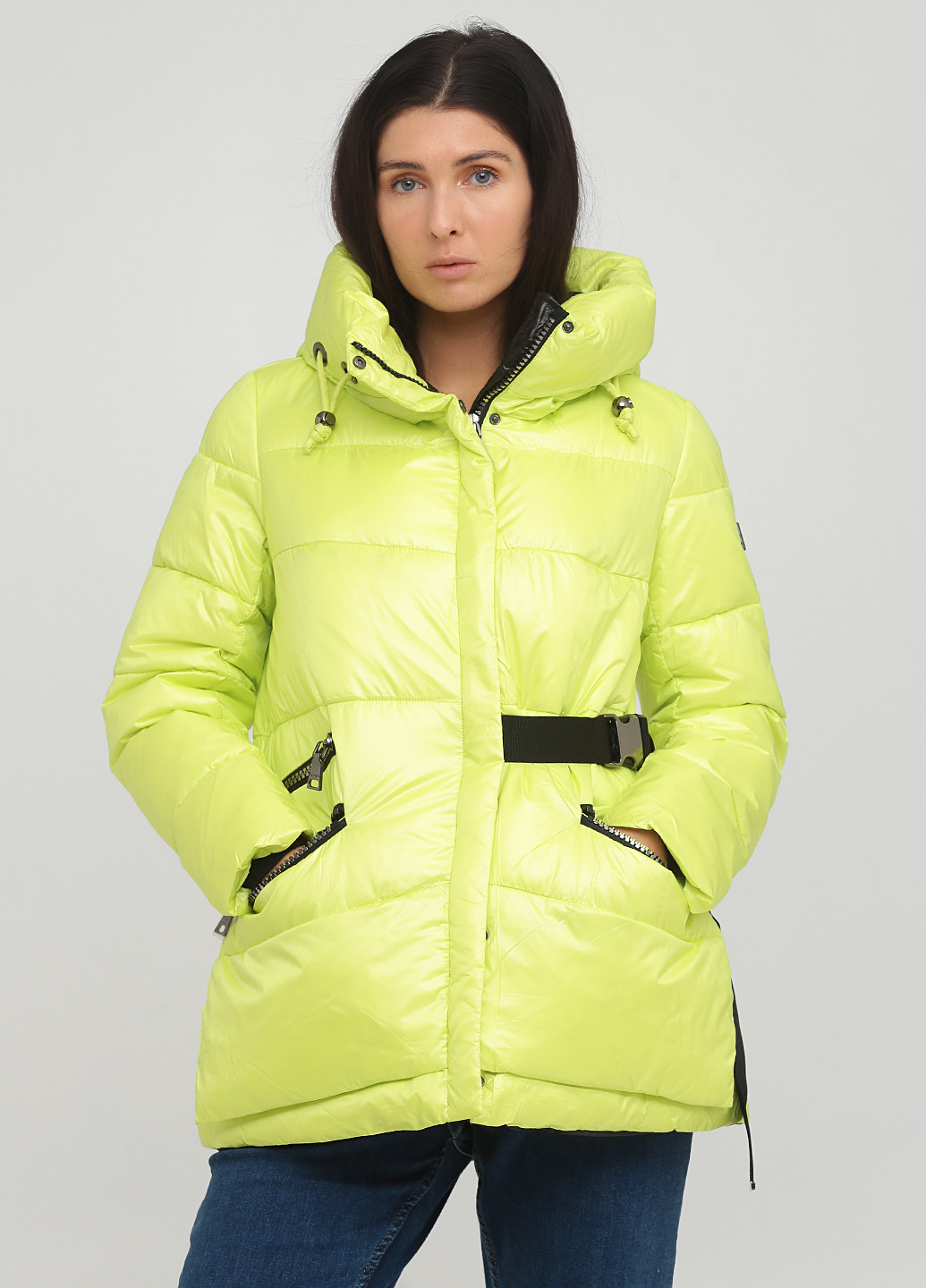 Кислотно-зеленая зимняя куртка Clasna