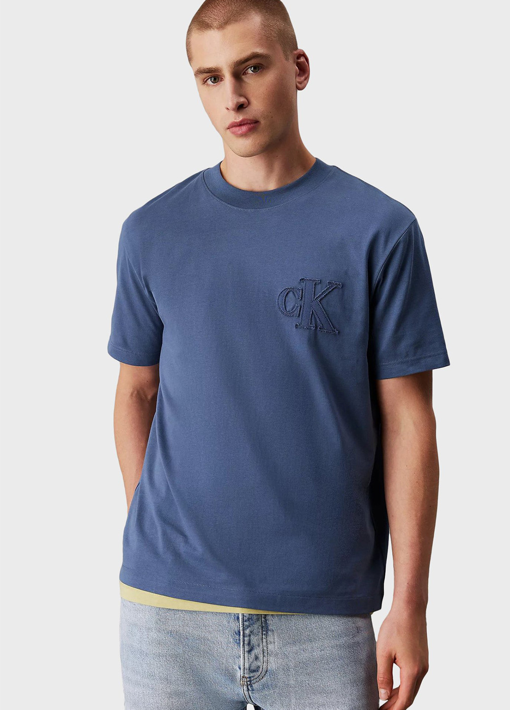 Серо-синяя футболка Calvin Klein Jeans