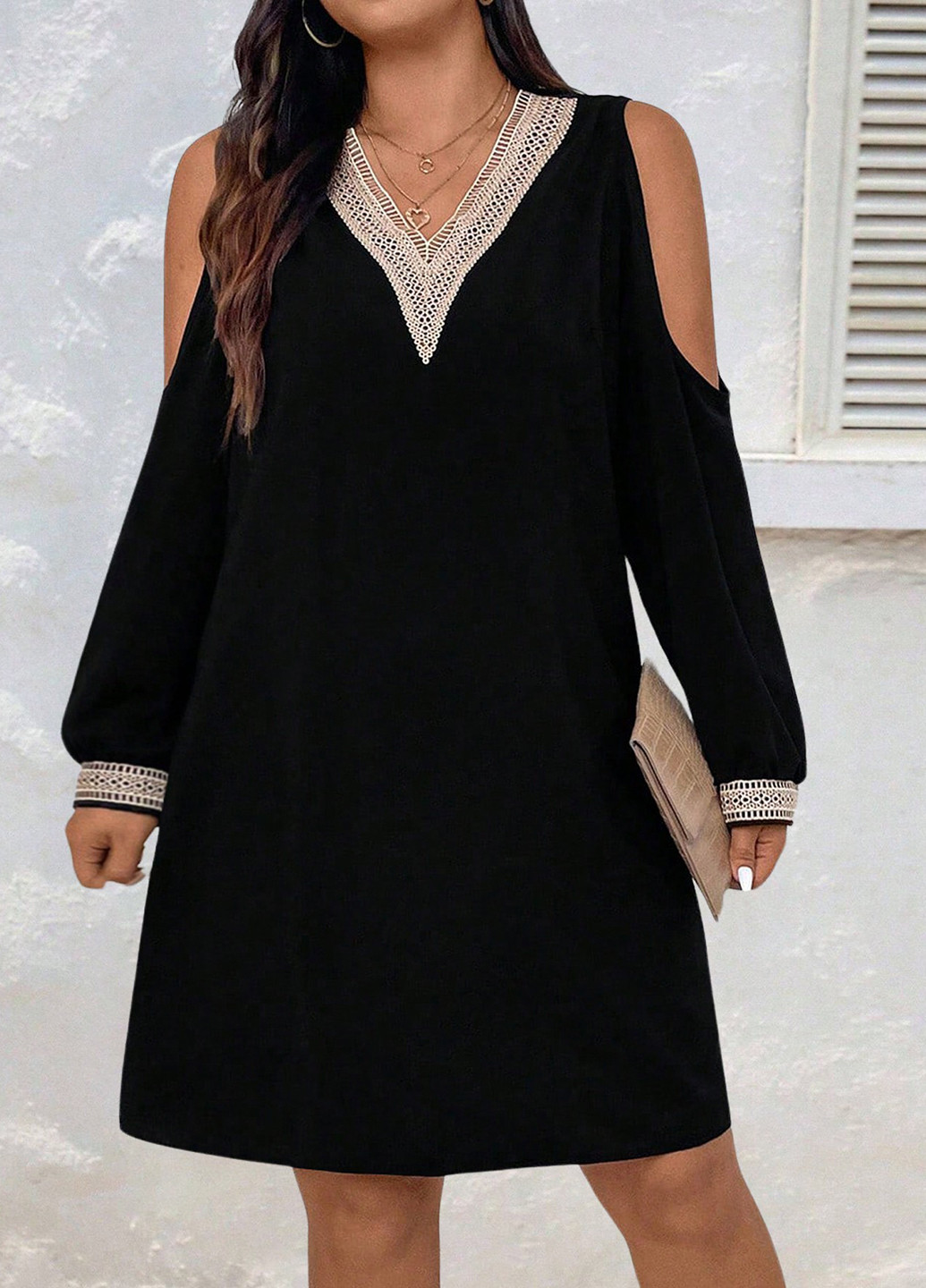 Чорна кежуал сукня а-силует SHEIN однотонна