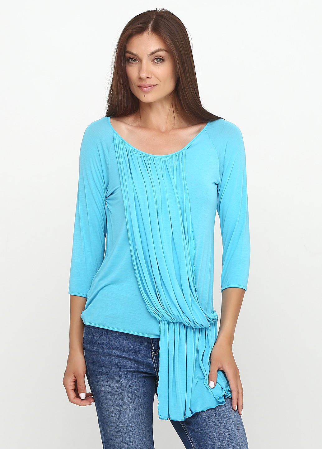 Голубая демисезонная блуза Oblique