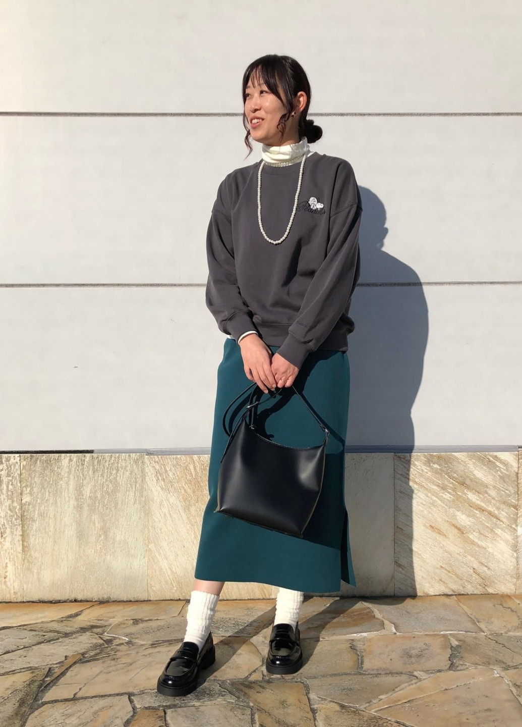 Бирюзовая кэжуал однотонная юбка Uniqlo карандаш