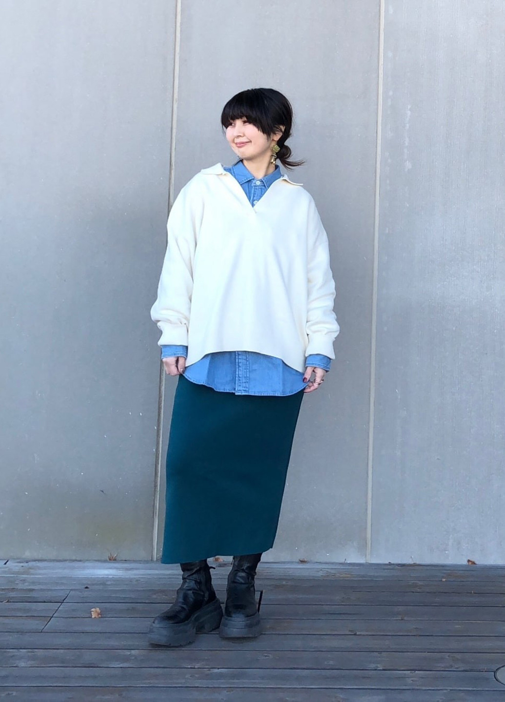 Бирюзовая кэжуал однотонная юбка Uniqlo карандаш