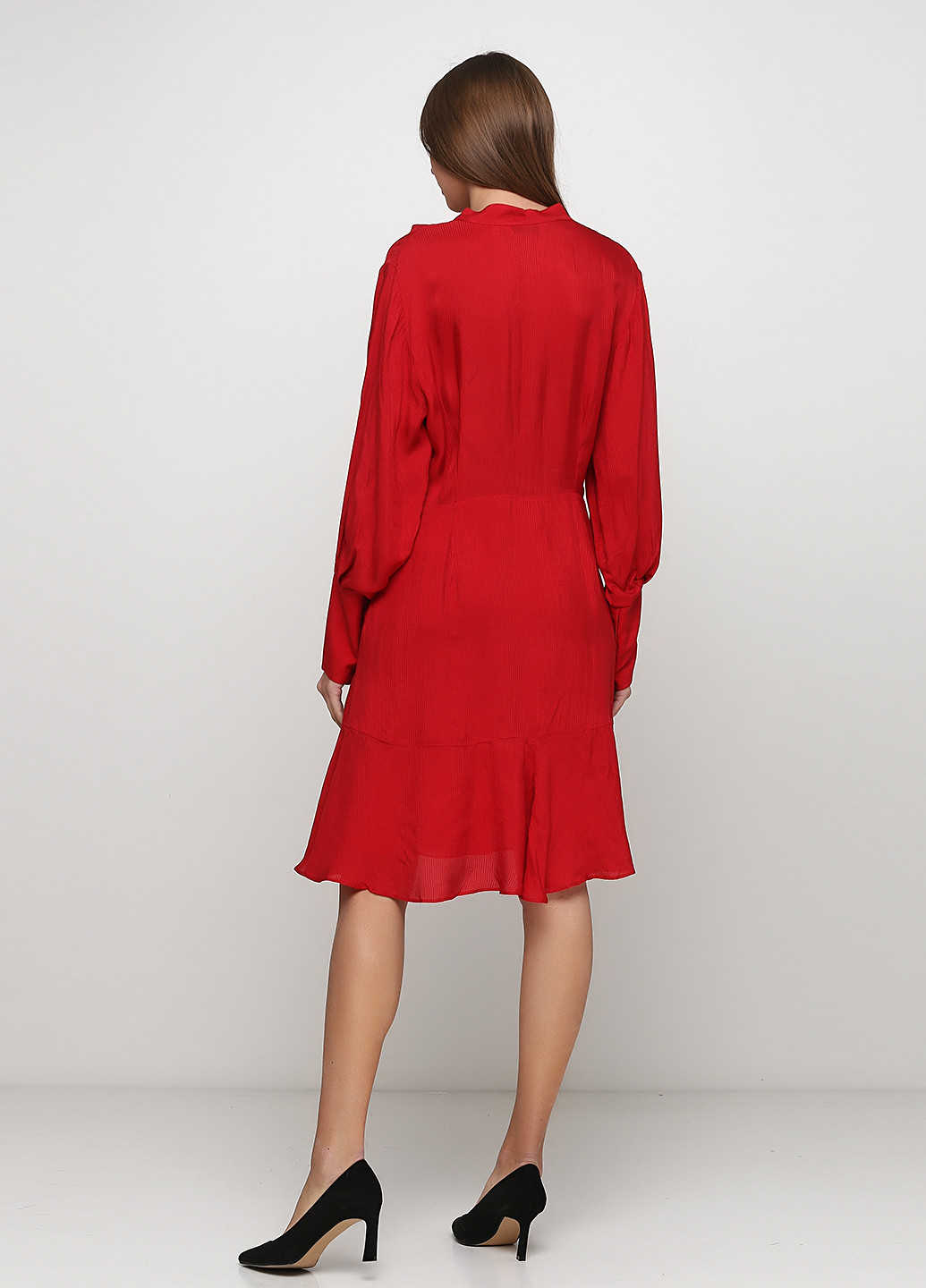 Червона кежуал плаття, сукня сорочка Care Label однотонна