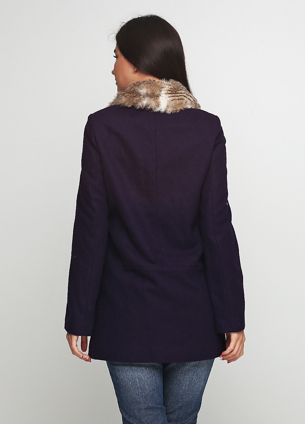 Темно-фиолетовое демисезонное Пальто на пуговицах la redoute