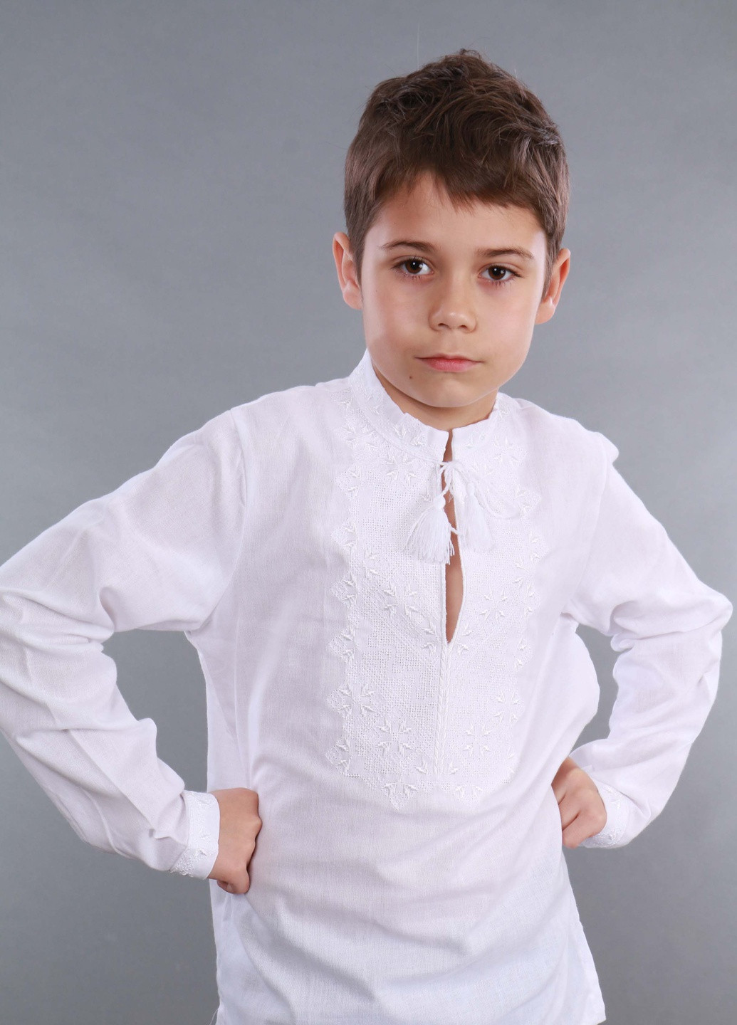 Вышиванка белым по белому для мальчика домотканка BeART твори мир (212615022)