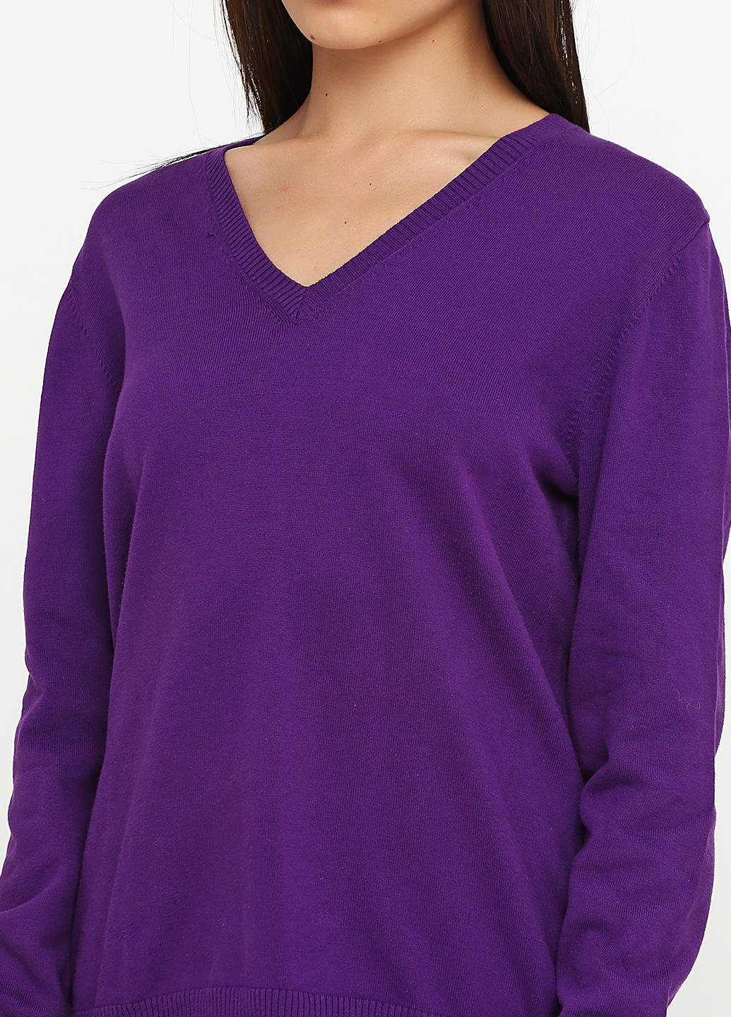 Темно-фиолетовый демисезонный пуловер пуловер Lands' End