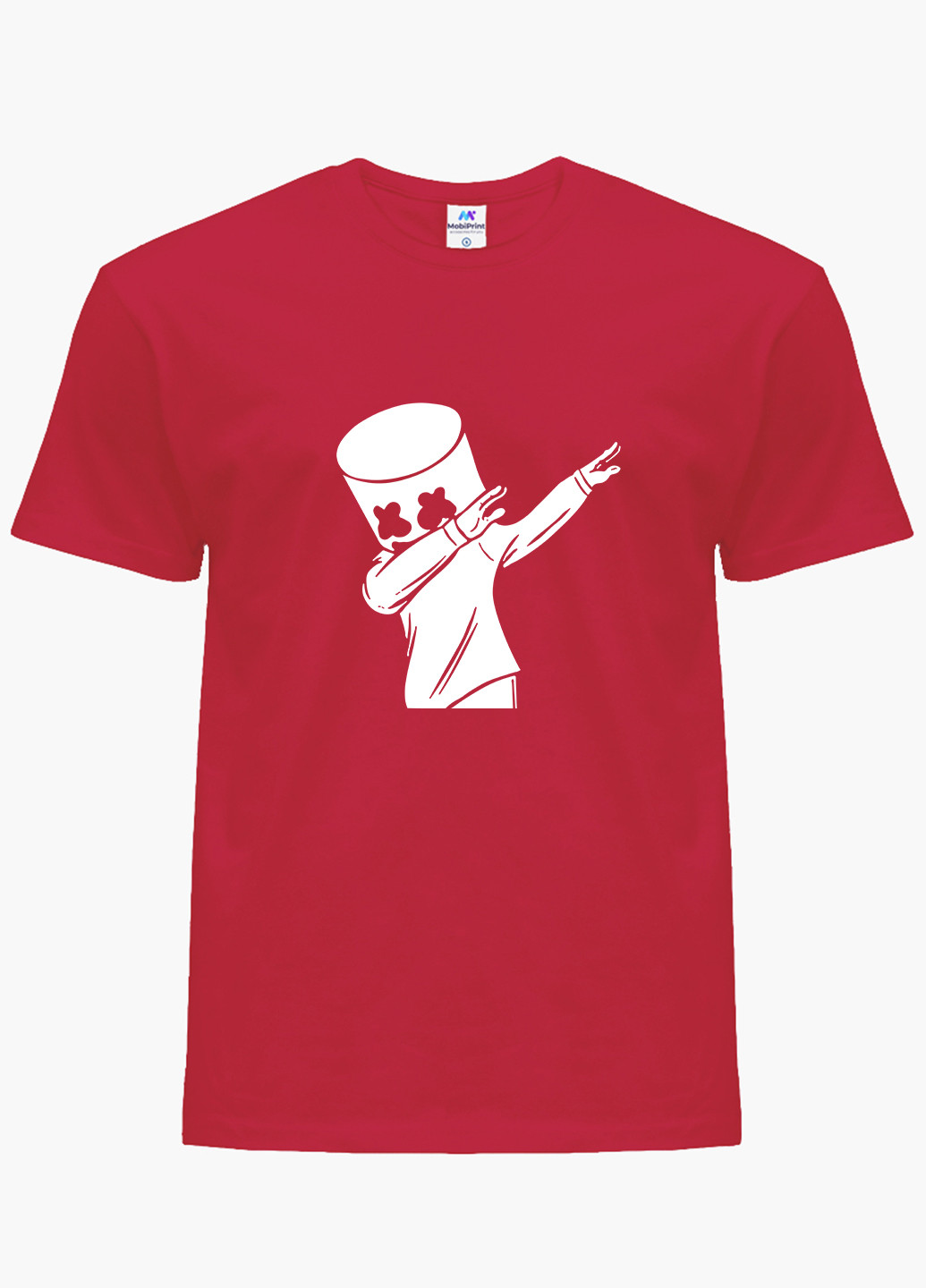 Красная демисезонная футболка детская маршмелло фортнайт (marshmello fortnite)(9224-1330) MobiPrint