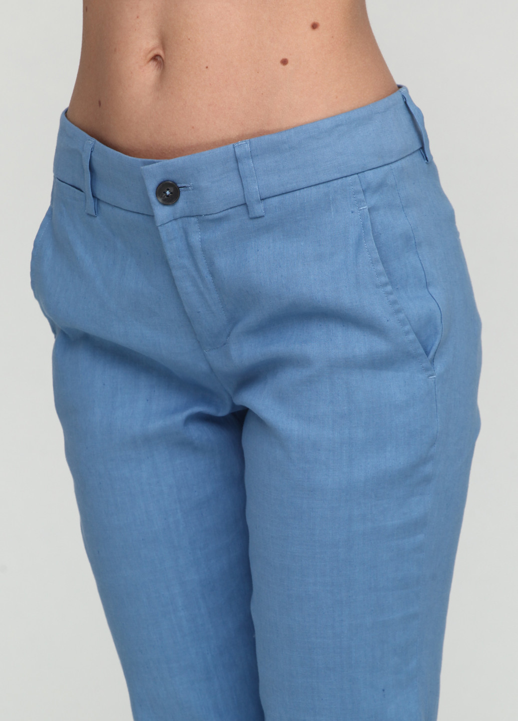 Голубые кэжуал демисезонные зауженные брюки Vince