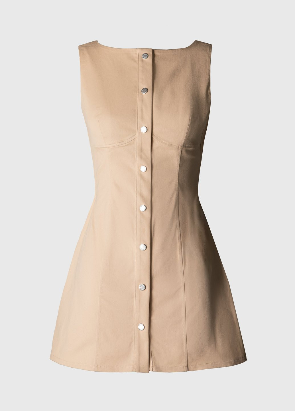 Бежевое кэжуал платье футляр Gepur однотонное