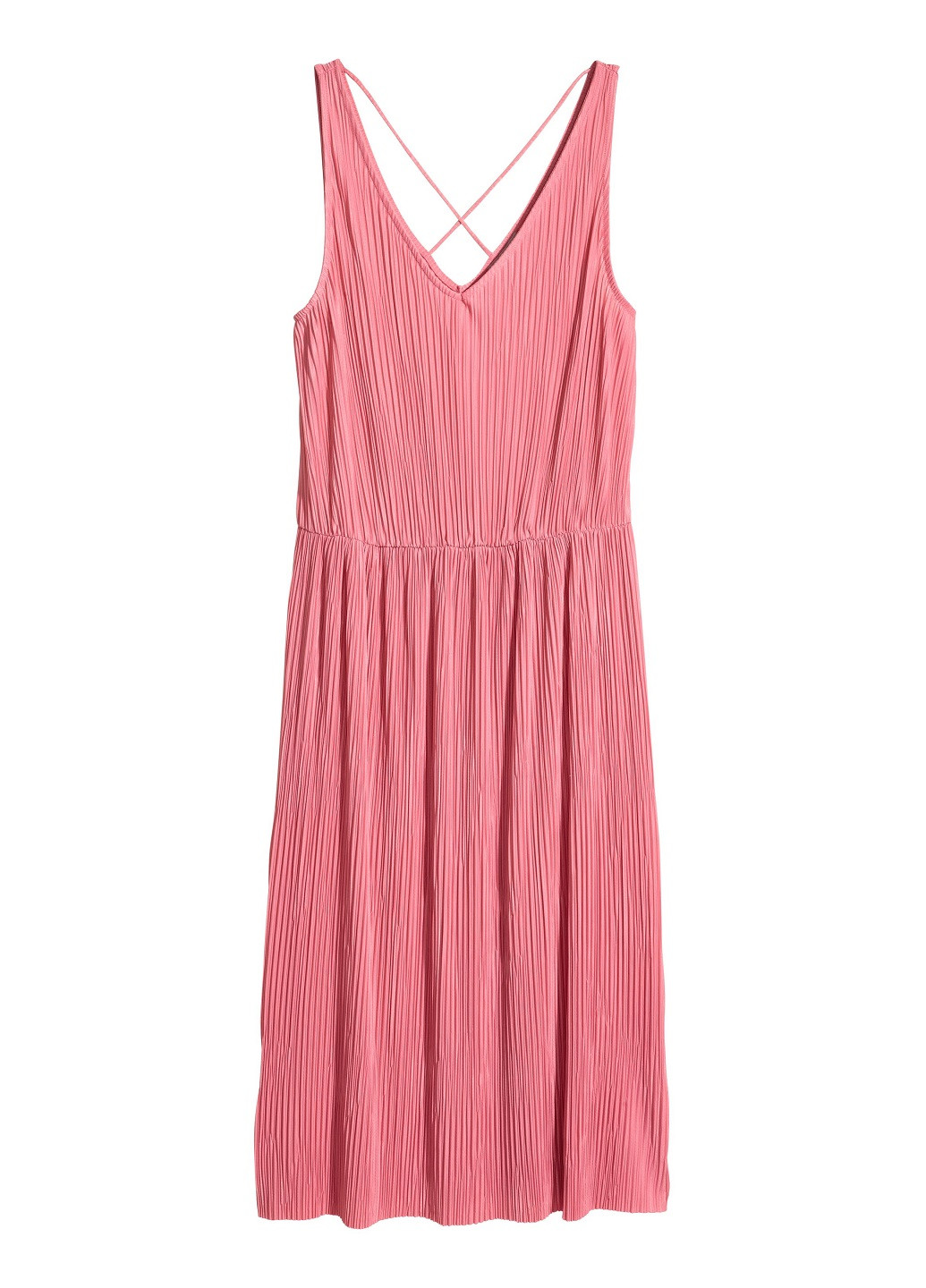 Рожева кежуал сукня плісована H&M однотонна