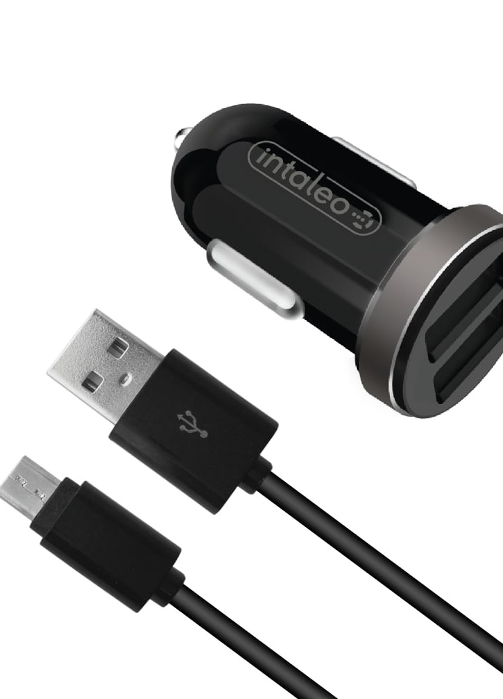 Зарядний пристрій автомобільний CCG212 (2USB2,1A) з кабелем Micro USB (чорний) Intaleo ccg212 (2usb2,1a) с кабелем micro usb (черный) (132665945)