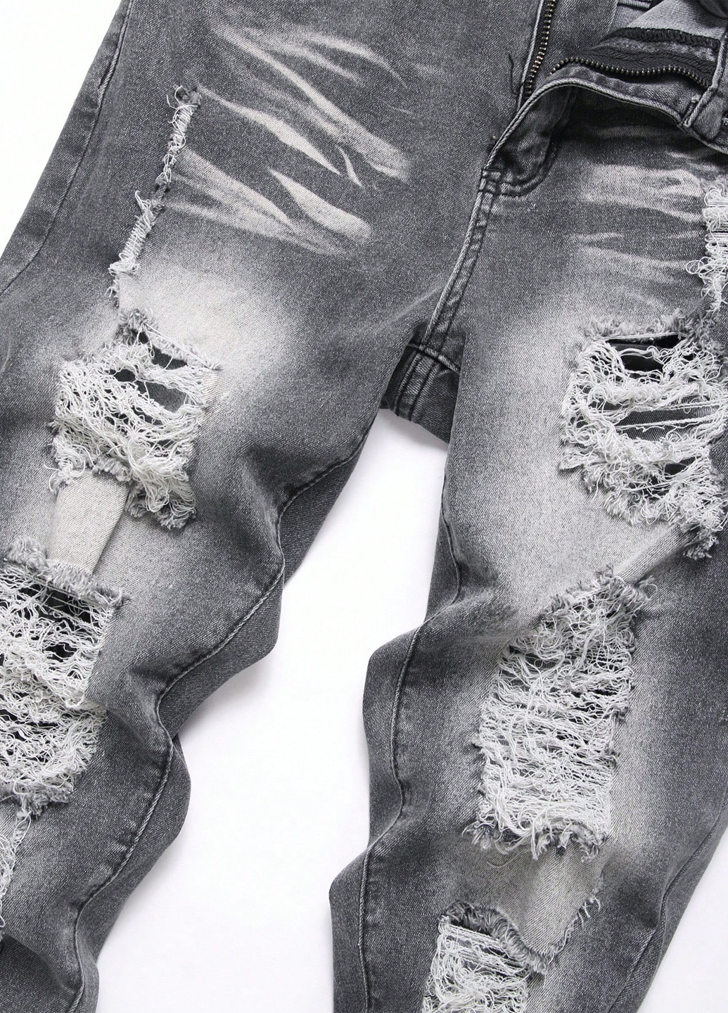 Серые демисезонные скинни джинсы SHEIN