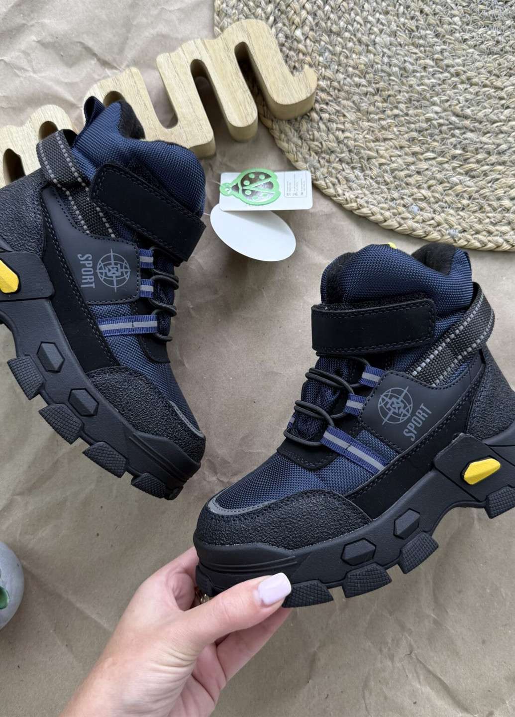 Темно-синие кэжуал зимние ботинки Kimboo