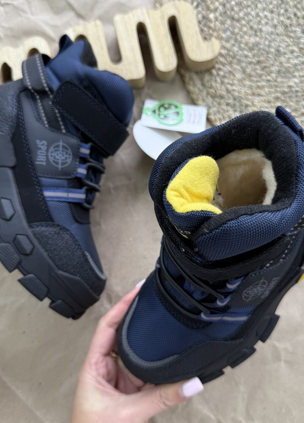 Темно-синие кэжуал зимние ботинки Kimboo