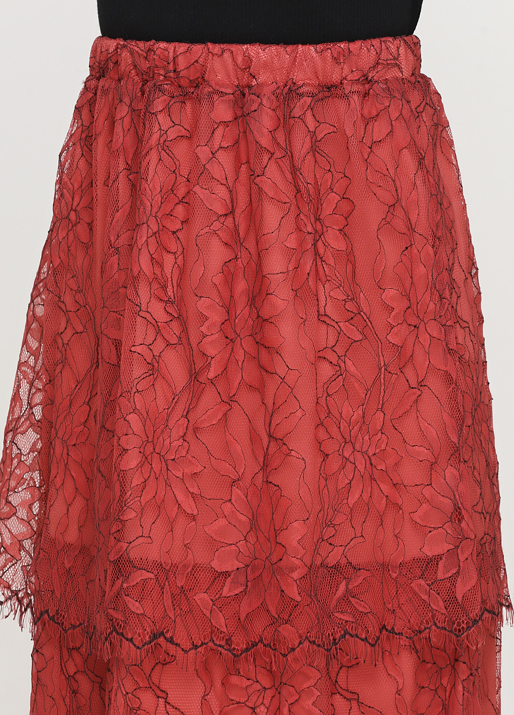 Терракотовая кэжуал с рисунком юбка Vila а-силуэта (трапеция)