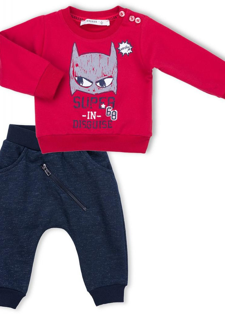 Красный демисезонный костюм десткий "super in disguise" (10419-92b-red) Breeze