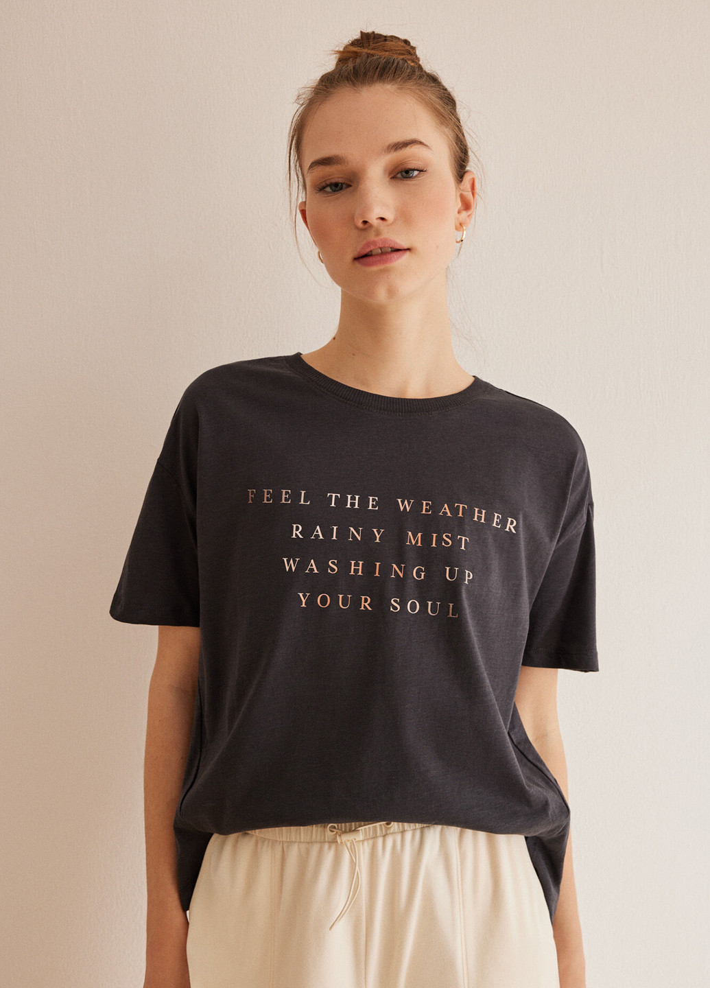 Темно-серая летняя футболка Women'secret