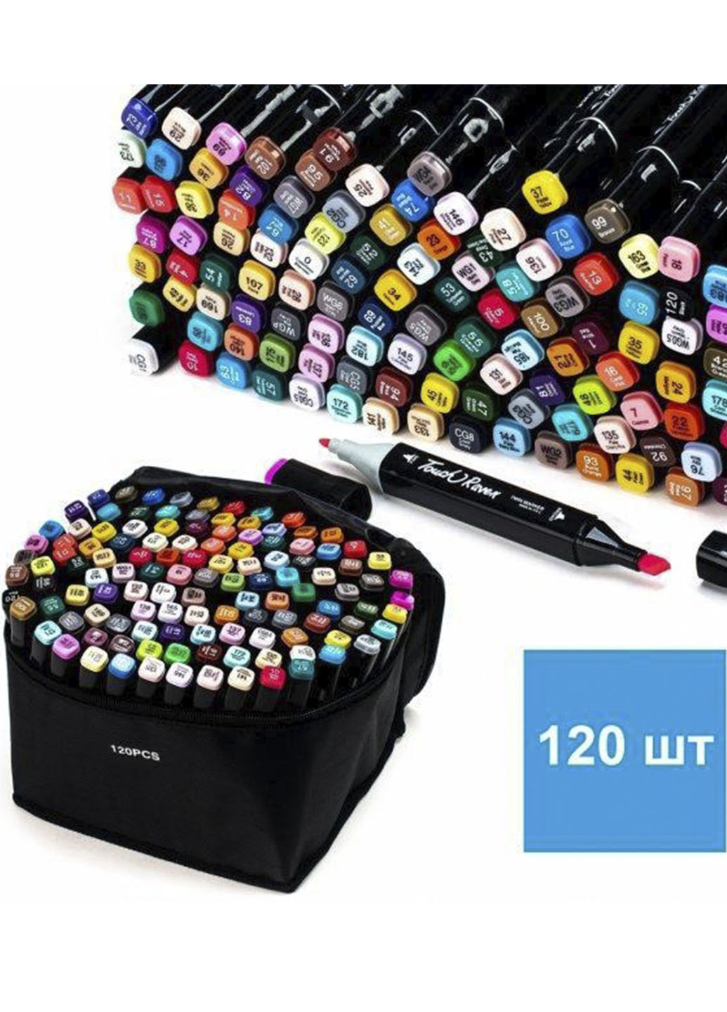 Набір скетч-маркерів 120 шт. для малювання двосторонніх Touch Good Idea (252527868)