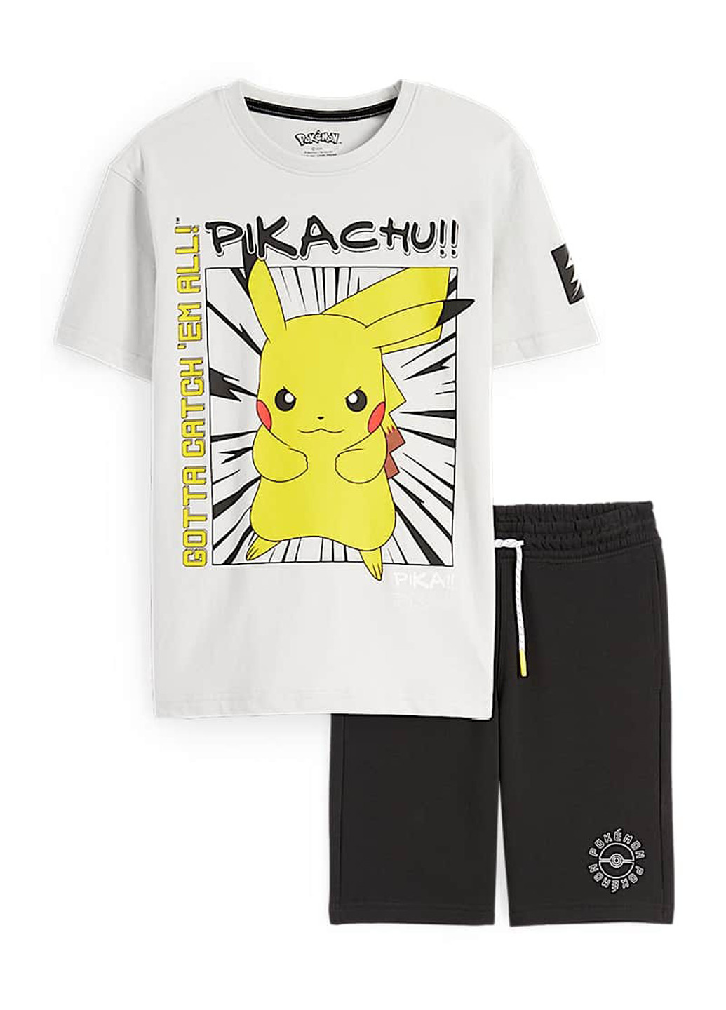 Белый летний комплект (футболка, шорты) C&A