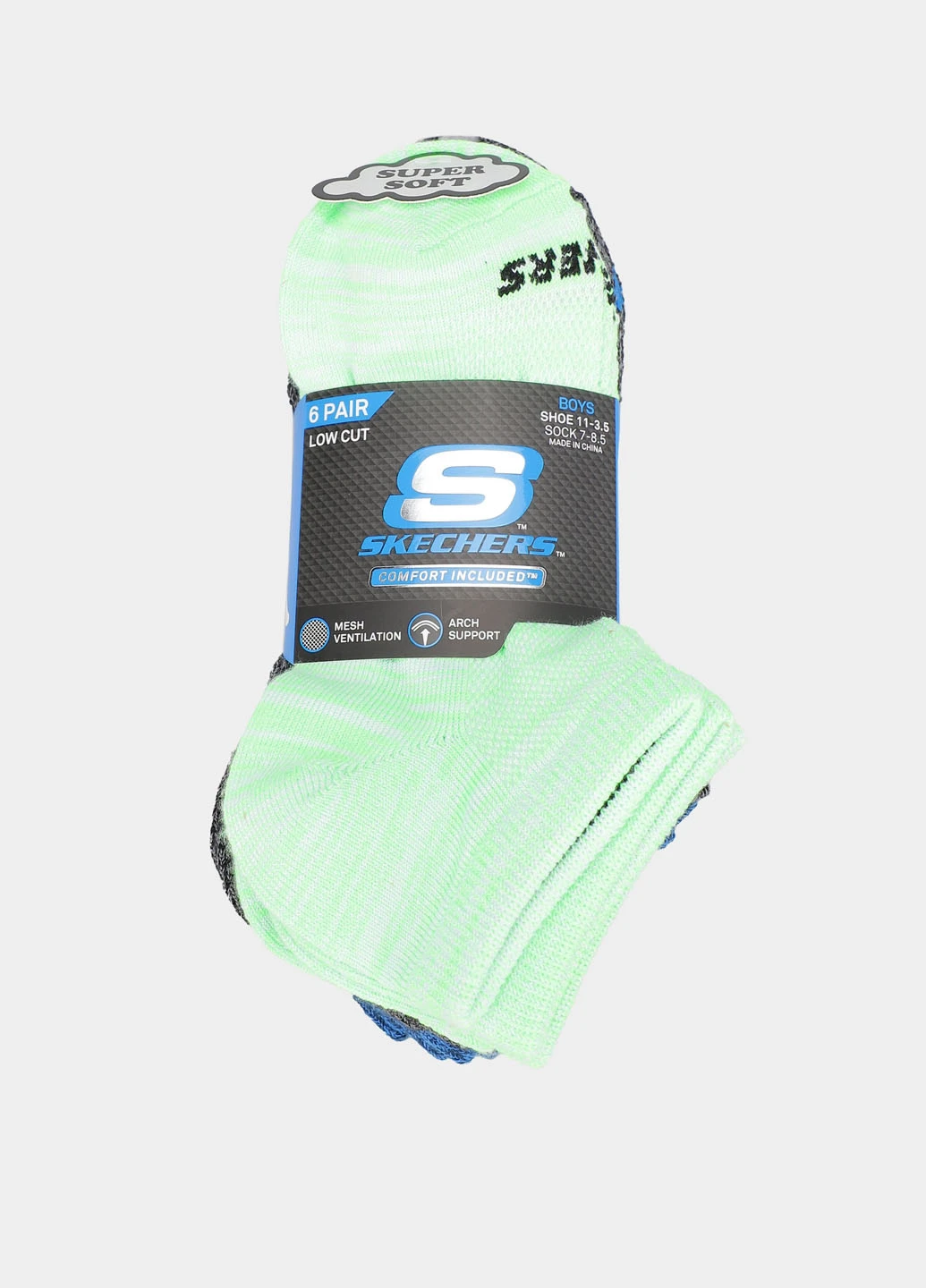 Комбіновані шкарпетки (6 пар) Skechers меланжі демісезон (325233108)