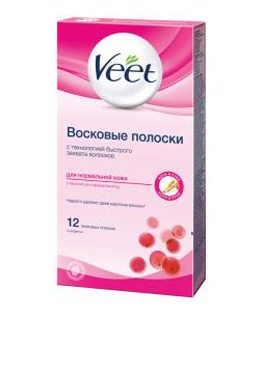 Воскові смужки для депіляції з маслом ши і екстрактом ягід, для нормальної шкіри (12 шт.) Veet (138200821)