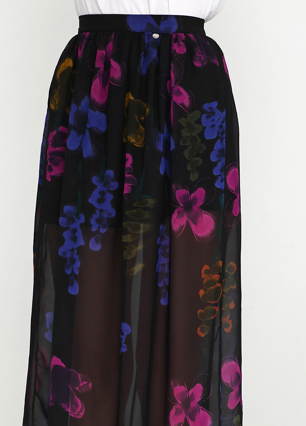 Черная кэжуал цветочной расцветки юбка Amy Gee макси