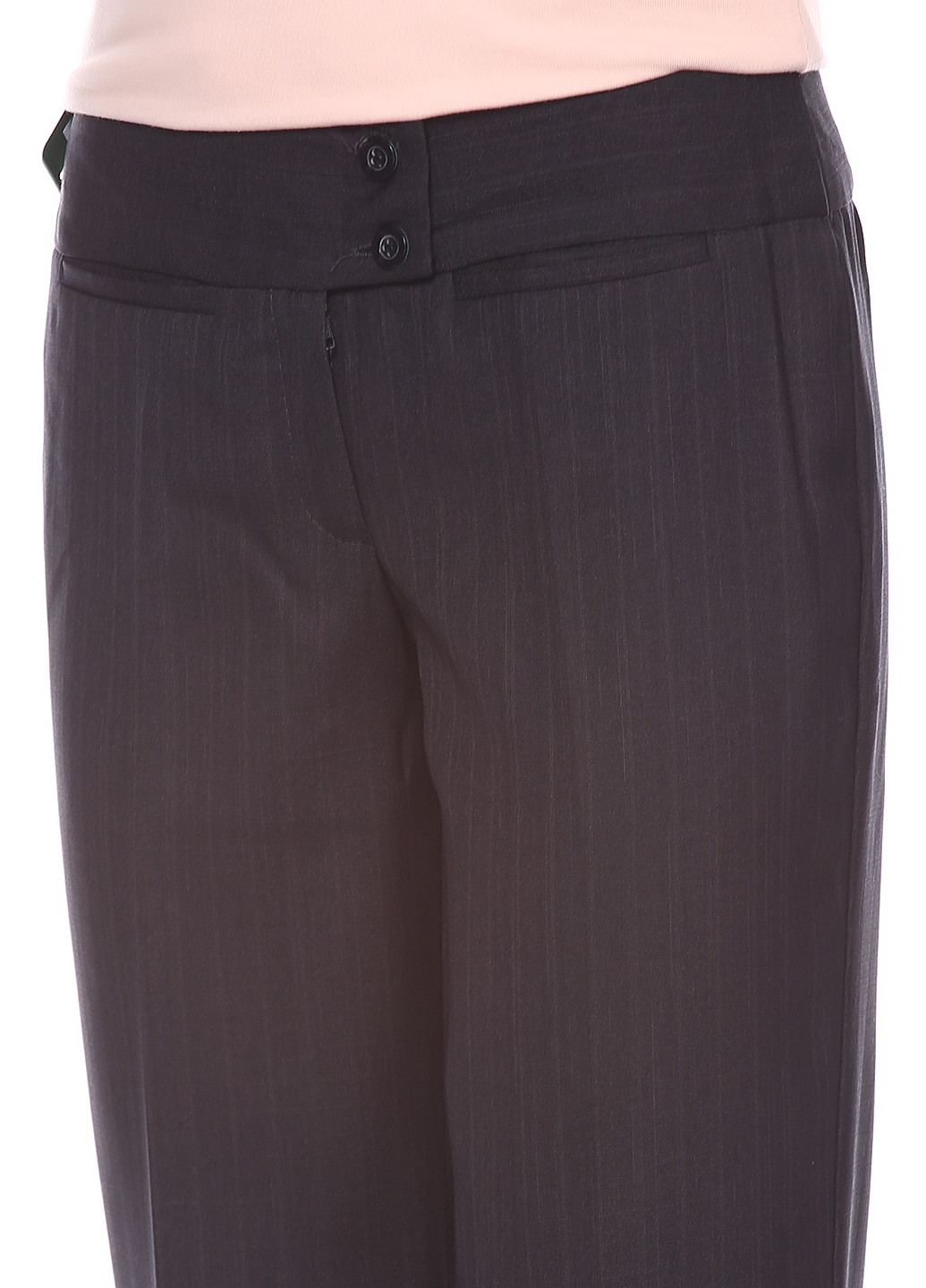 Темно-серые кэжуал демисезонные прямые брюки Ravol