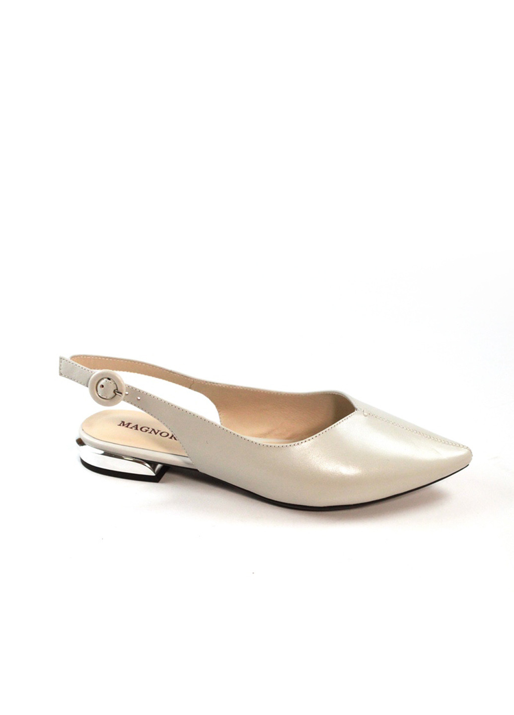 Женские балетки с открытой пяткой Magnori | серые натуральная кожа (190373383)