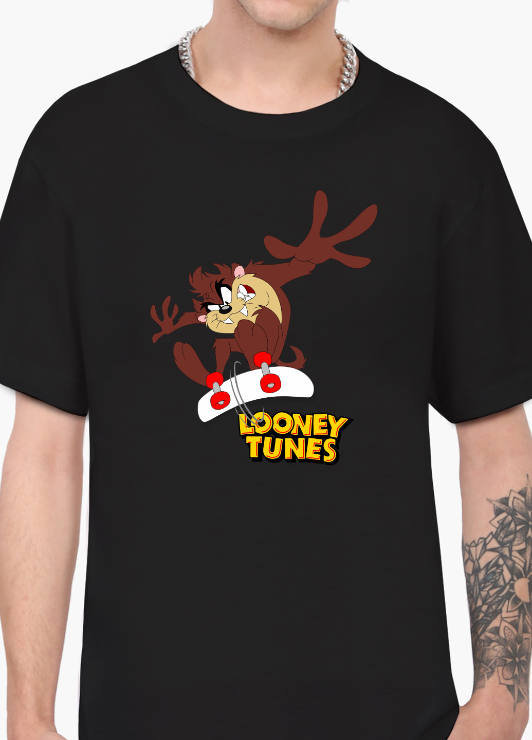 Черная футболка мужская таз луни тюнз (taz looney tunes) (9223-2876-1) xxl MobiPrint