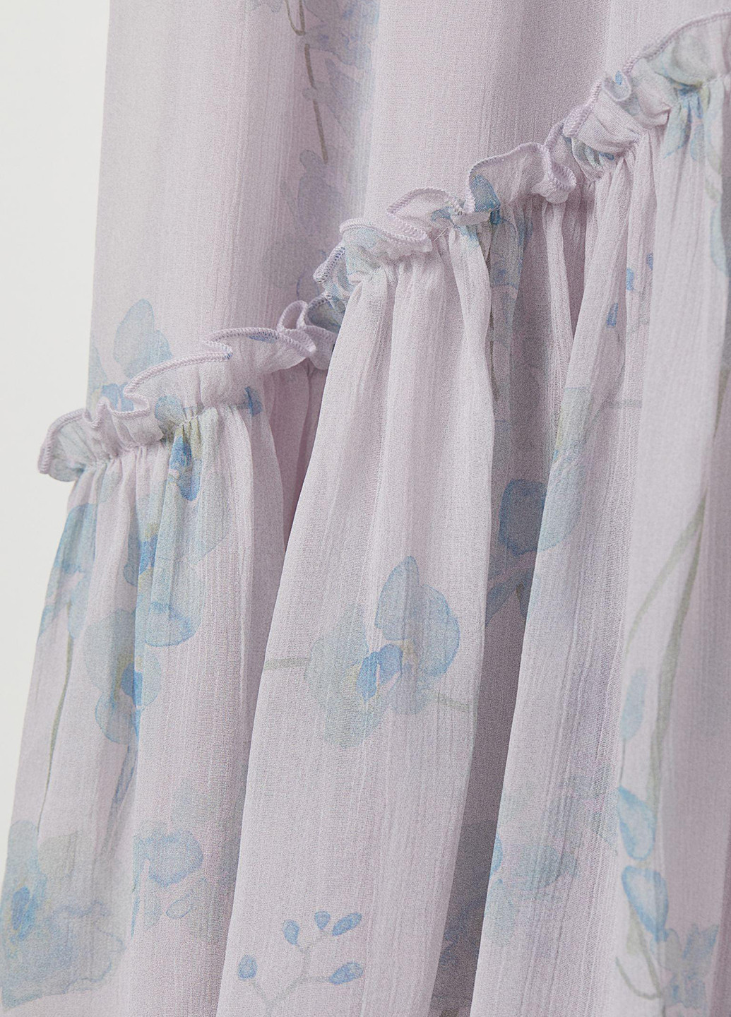 Світло-блакитна кежуал плаття кльош H&M з квітковим принтом