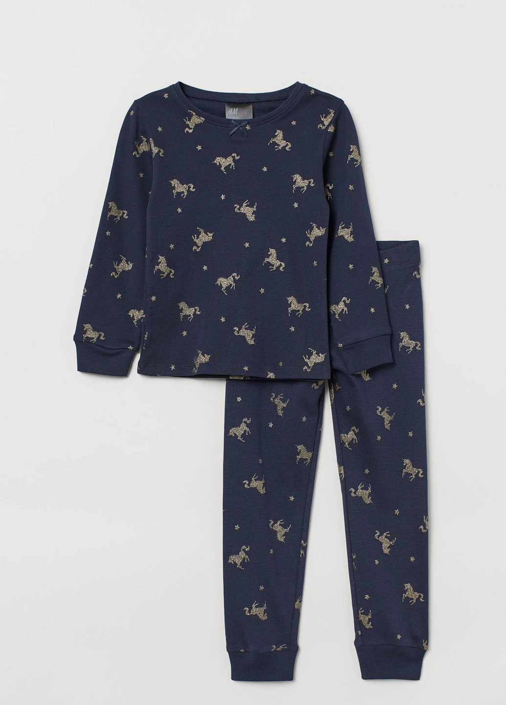 Темно-синя всесезон піжама (лонгслів, брюки) H&M