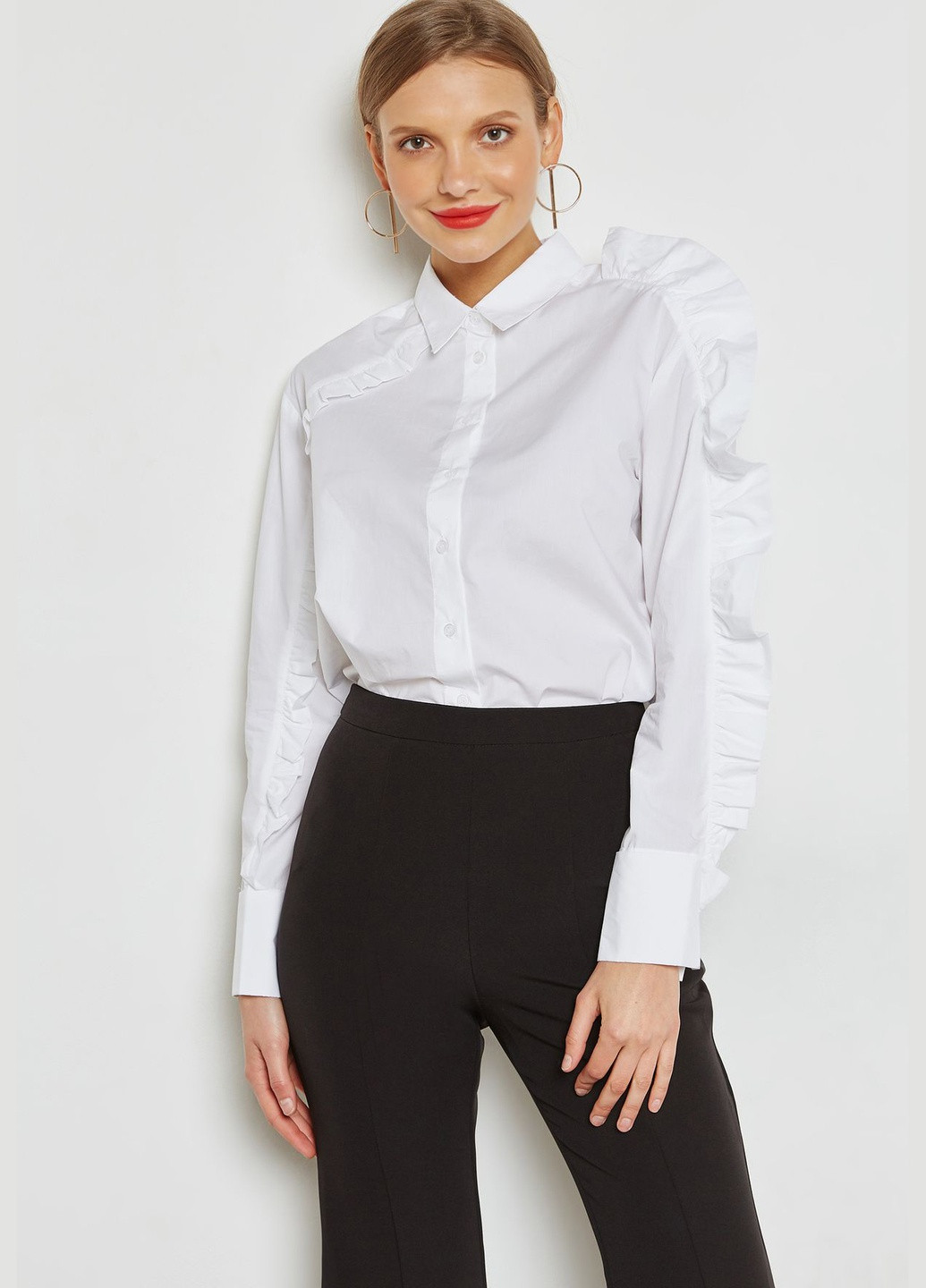 Белая кэжуал рубашка однотонная Bardot