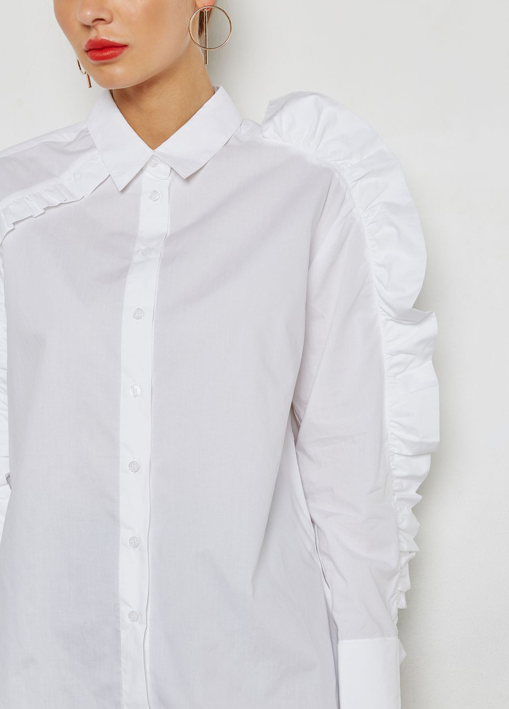 Белая кэжуал рубашка однотонная Bardot