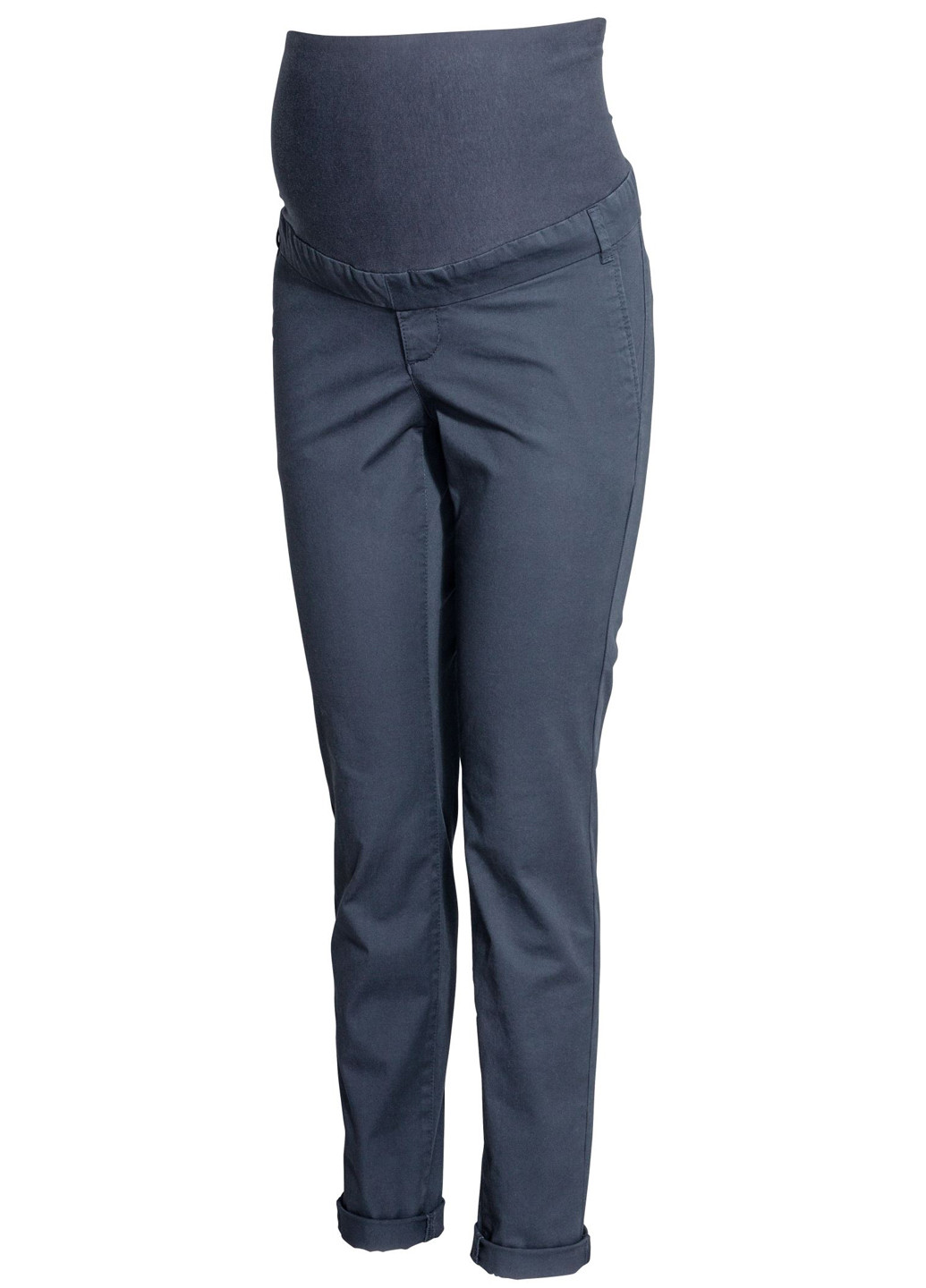 Темно-синие кэжуал демисезонные укороченные, чиносы брюки H&M