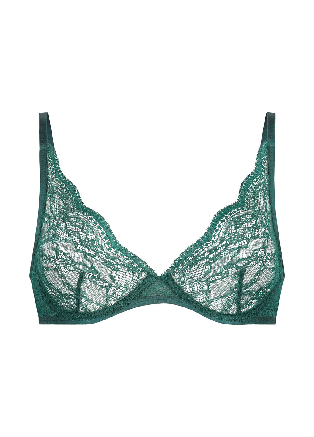 Зелёный бралетт бюстгальтер Hunkemoller с косточками полиамид