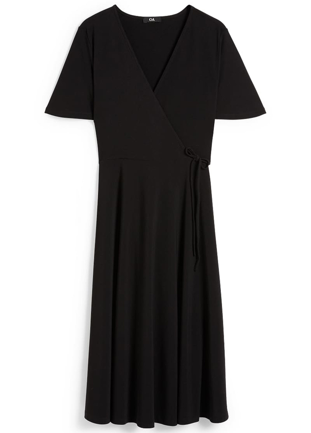 Черное кэжуал платье на запах C&A однотонное