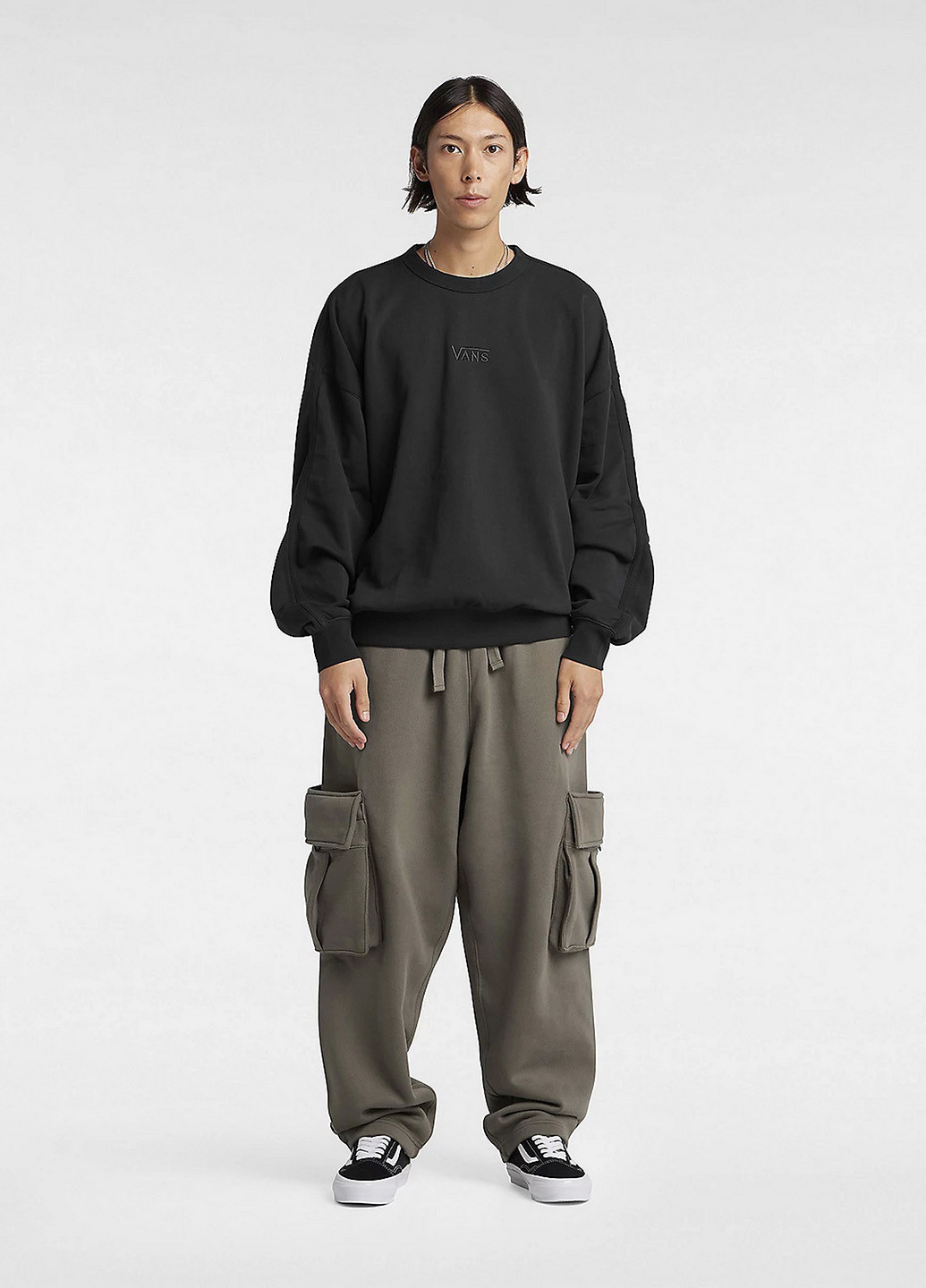 Серо-коричневые кэжуал демисезонные карго брюки Vans