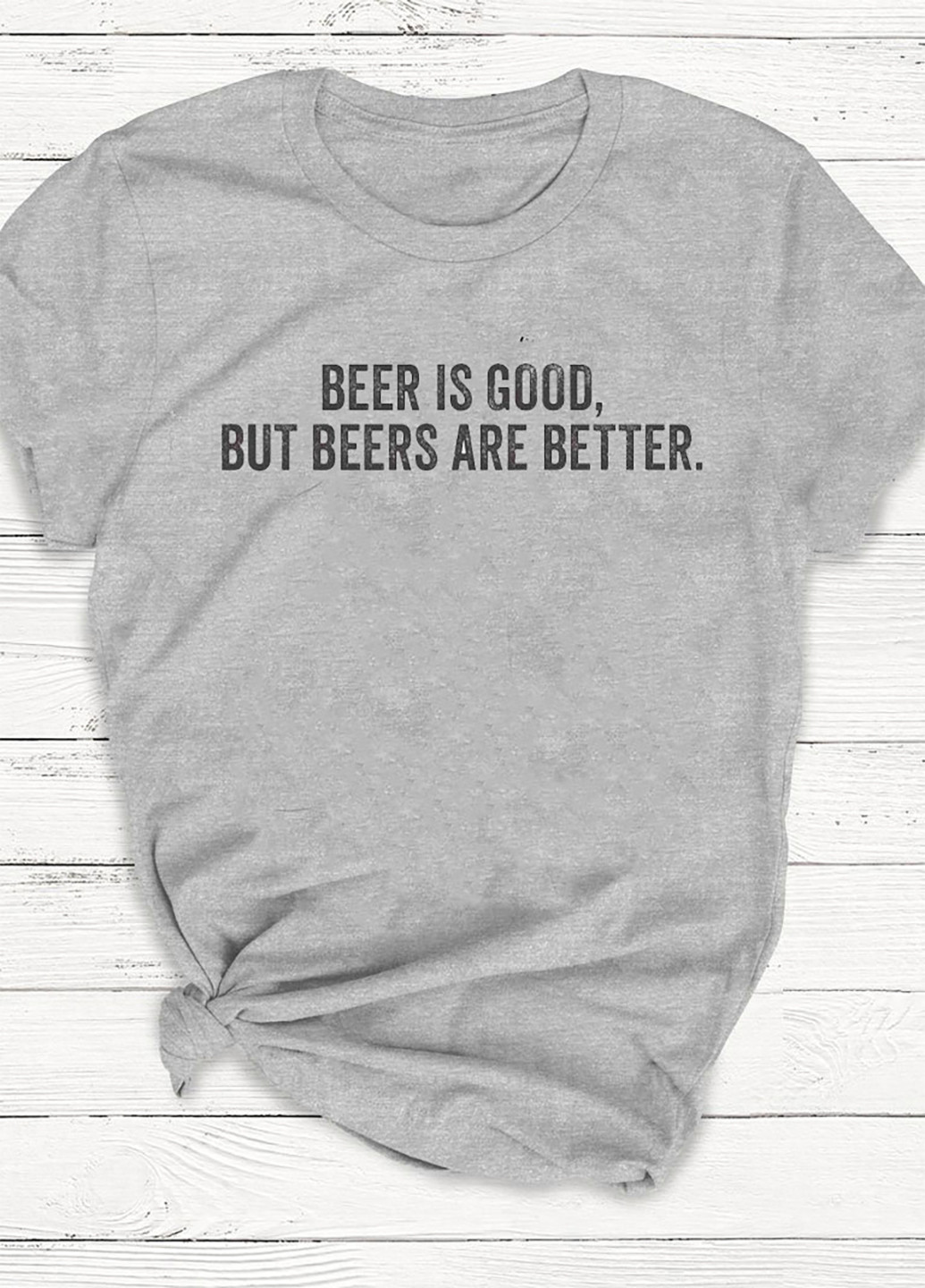 Серая футболка мужская серая beer is good, but beers are better Zuzu