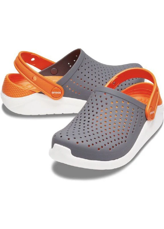Темно-серые детские темно-серые спортивные сабо Crocs