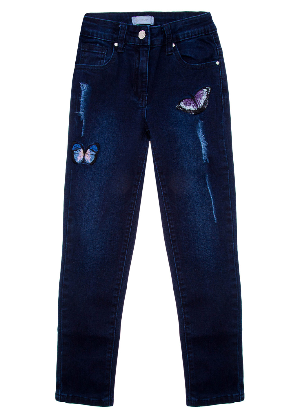 Темно-синие демисезонные прямые джинсы Stefania